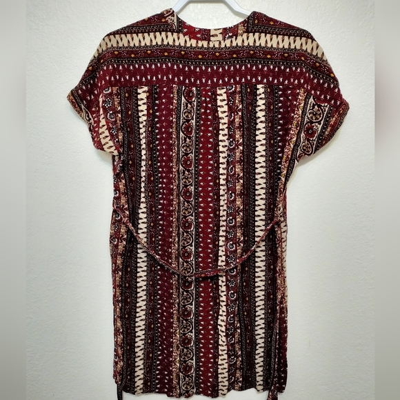 Cute dress Forever 21 Boho Burgundy Red and Cream - Picture 4 of 5